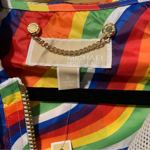 Michael Kors Rainbow Neon windbreaker Jacket Size XS and SMALL - Picture 9 of 16